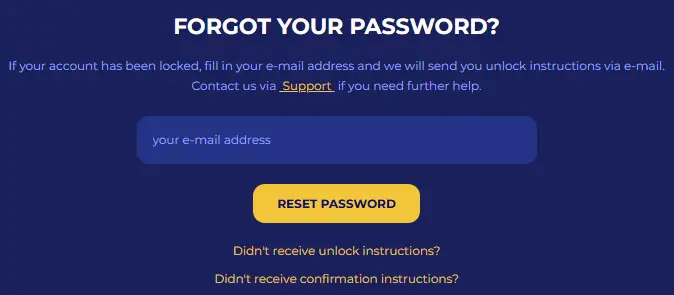 Hulp bij het wijzigen van uw wachtwoord voor uw Koning Casino-account